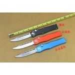 MTeach.440 Stainless Steel Blade Metal Handle Satin Finish Push Botton Automatic-opening knife with Kydex Sheath4584