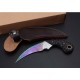 Damascus Steel Blade Damascus Bolster Ebony Handle Titanium Finish Karambit Claw Knife5225