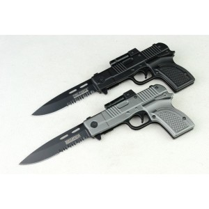440 Stainless Steel Blade Metal Handle Black Finish Liner Lock Pocket Knife3640
