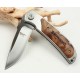 Browning.440 Stainless Steel Blade Wood Inlay Metal Handle Satin Finish Liner Lock Pocket Knife1440