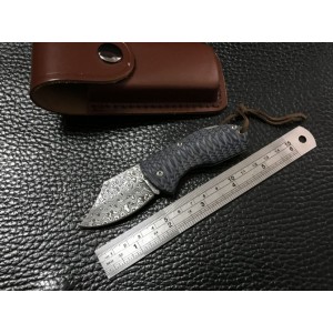 Damascus Steel Blade Wood Handle Back Lock Damascus Knife Folding Blade Knife5858