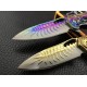 440C Steel Blade Metal Handle Titanium Finish Colorful Pocket Knife5899