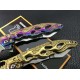 440C Steel Blade Metal Handle Titanium Finish Colorful Pocket Knife5899