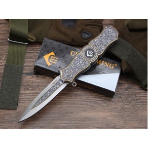 440 Stainless Steel Blade Metal Handle Liner Lock Folding Blade Knife Pocket Knife5863