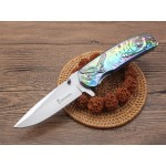 440 Steel Blade 3D Printed Metal Handle Titanium Finish Liner Lock Folding Blade Knife Pocket Knife5986
