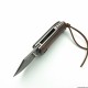 Damascus Steel Blade Ebony Wood Handle Small Pocket Knife