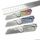 8Cr18MoV Steel Tanto Blade TC4 Titanium Handle No lock Mini Pocket Knife