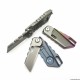 8Cr18MoV Steel Tanto Blade TC4 Titanium Handle No lock Mini Pocket Knife